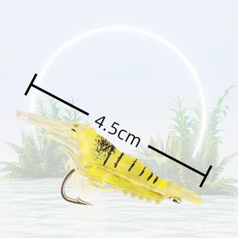 Leurre de pêche à la crevette en hameçon souple et artificiel, appât artificiel lumineux