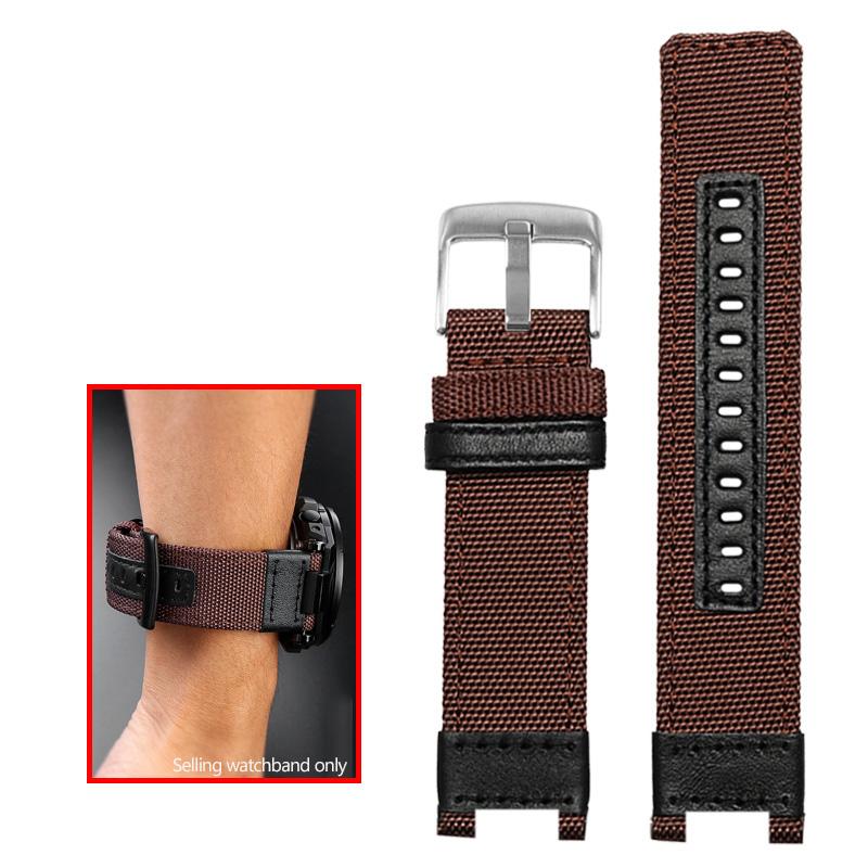 Nylon Canvas Leather Watchband For G-shock Casio GST-B100/S130/S100G/W300G/W330/400G/410 GST-W120L/S120/W130L/S110 Mens Strap