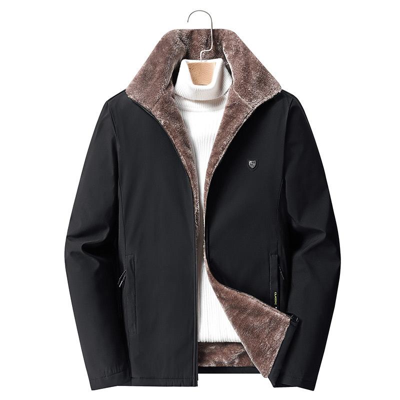 Men's Warm, Padded Casual Jacket for Autumn and Winter; Suitable for Elderly and Middle-aged Men.