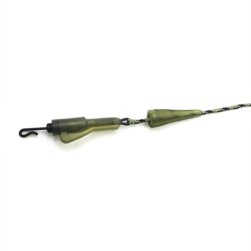 2x Carp Fishing Leader Line 100cm/45lb QC Hybrid Clip Leadcore Leader Camo Green/Brown Carp Fishing Hair Rigs Terminal Tackle Accessories