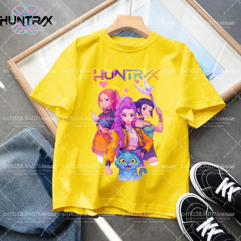 Kpop Demon Hunters Cartoon Tee Shirt Harajuku Cool Kids T-shirts Cotton Summer Tops Saja Boys Outfits Gift Baby Girl Boy Clothes