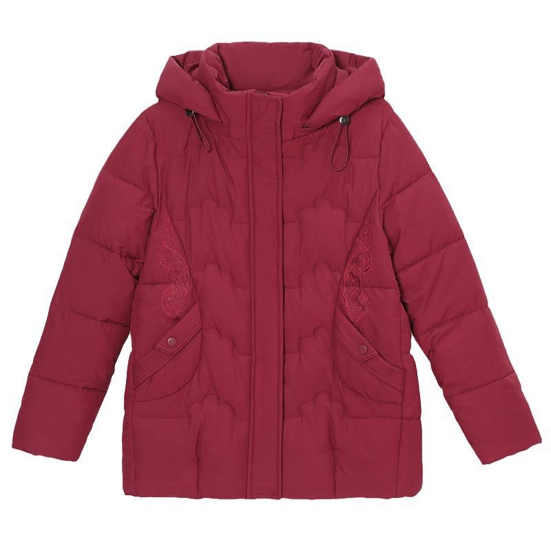 Women's Short Winter Coat - Warm, Thick Cotton for Middle-aged & Elderly (60-70 years)