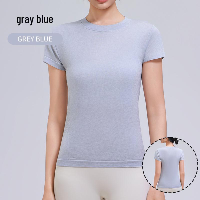 Damen Yoga T-Shirt aus Merinowolle - Schnelltrocknend, Hohe Elastizität, Figurschmeichelnd, Kurzarm