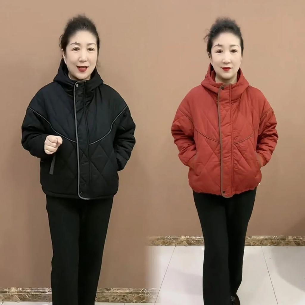 Winter Baumwolljacke, Herbst- und Winter-Warmjacke, Lässige Mode, Lockere Kapuzen-Reißverschluss-Baumwolljacke, Lockere Jacke