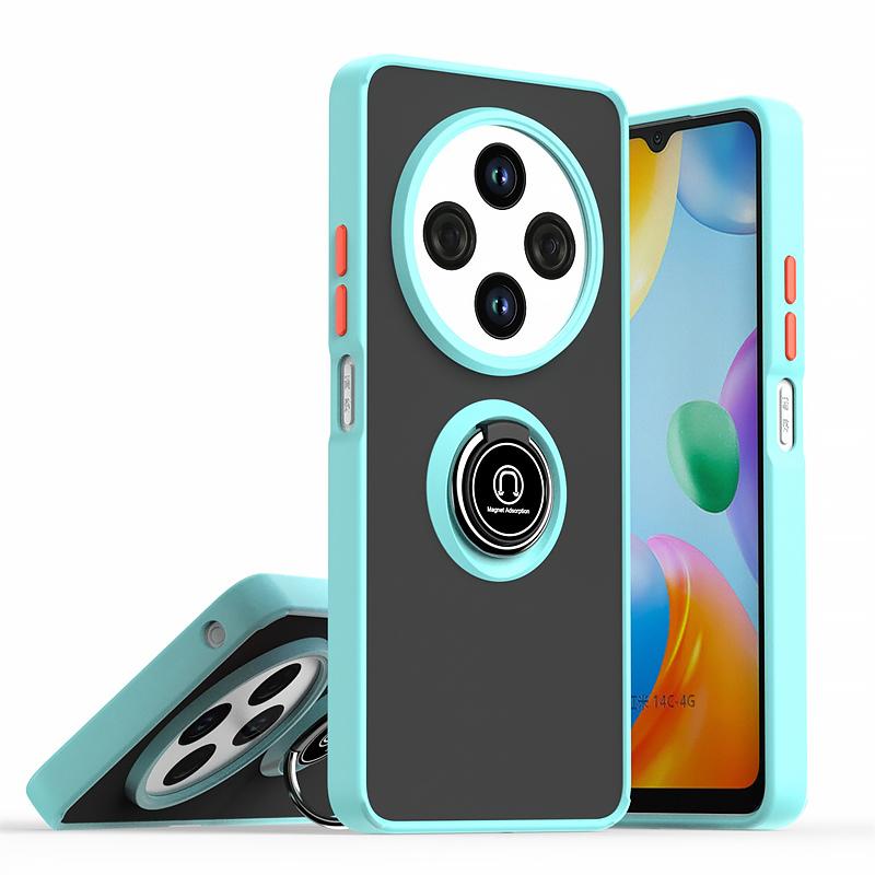 For Xiaomi Redmi 14C 4G Case Matte Translucent Armor Kickstand Phone Cover for Redmi14C 14 C Car Magnetic Ring Shockproof Funda