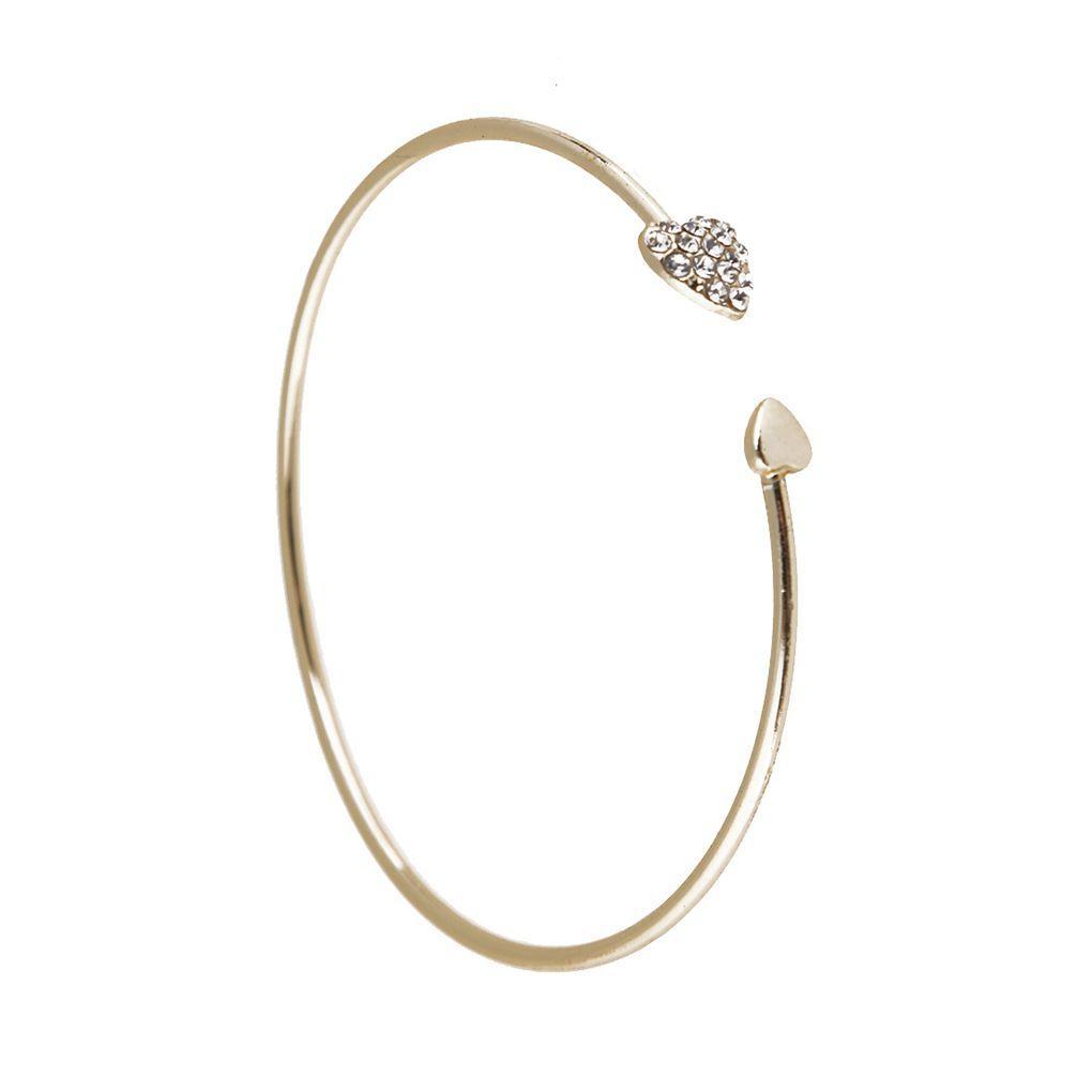 

Women Crystal Bracelet Open Gold-Plated Love Bangles Bracelet For Holiday Party