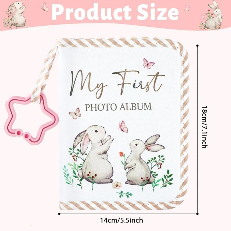 Baby Photo Fabric Book Washable Oxfords Material Cute Rabbit Illustrations For Toddler Memory Preservation