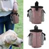 Portable Cotton Linen Pet Dog Detachable Feed Pocket with Adjustable Waistband