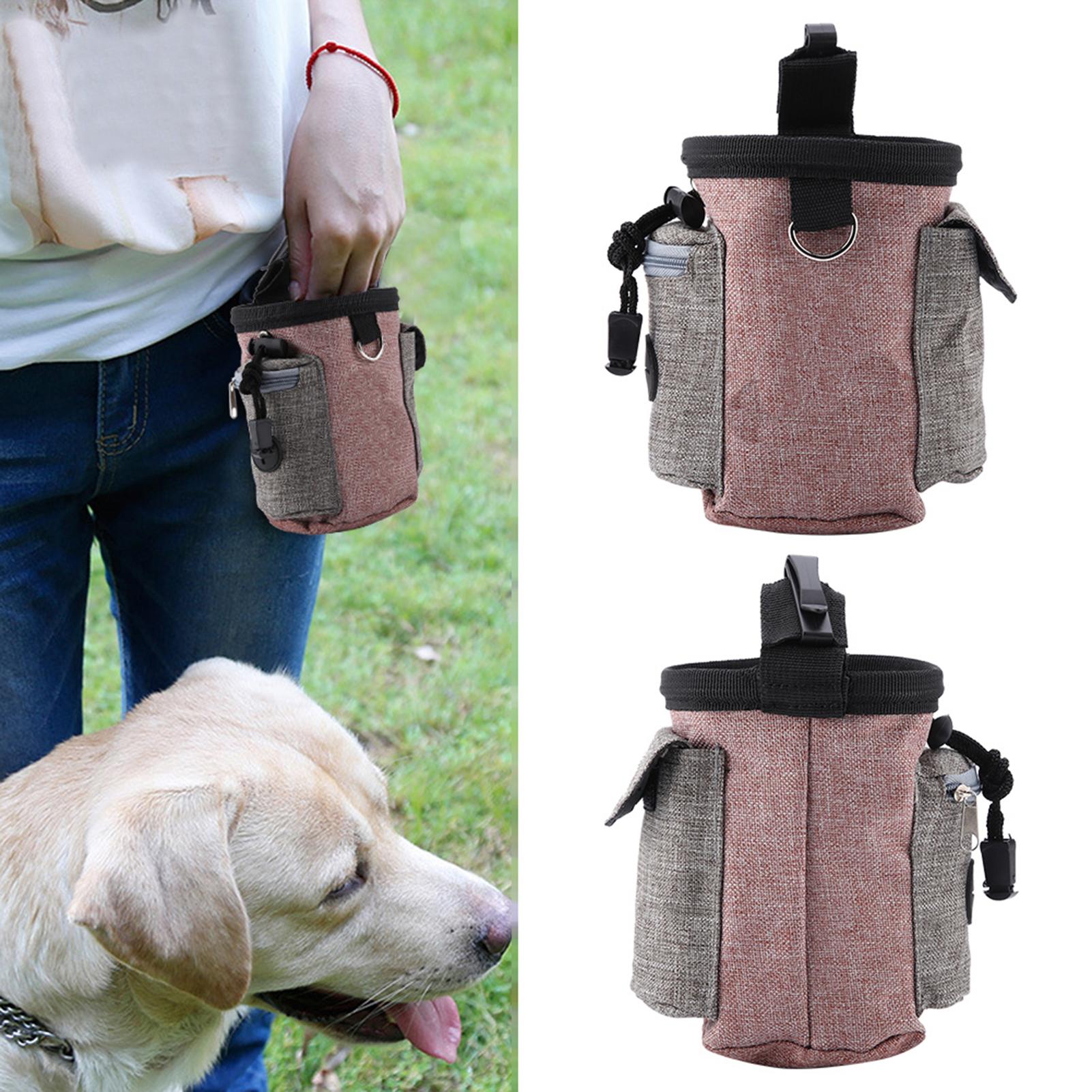 

Portable Cotton Linen Pet Dog Detachable Feed Pocket with Adjustable Waistband