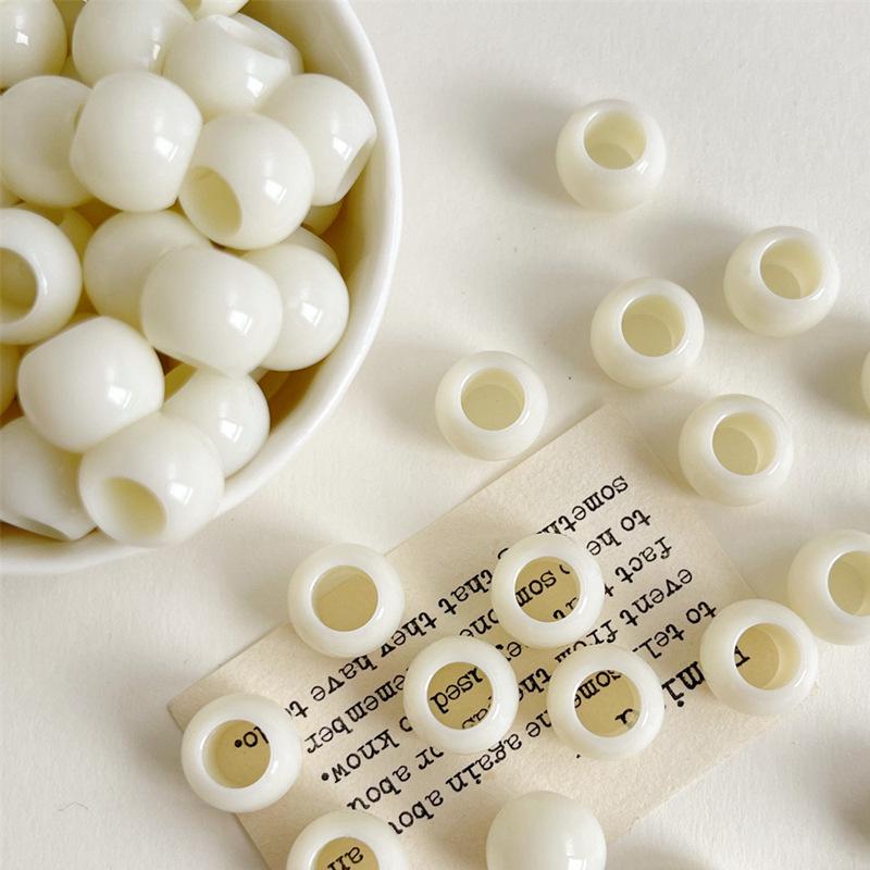 12x10mm Solid Color Acrylic Macaron Beads for DIY Shoelaces, Bag Chains & Weaving Accessories