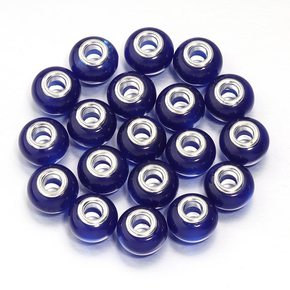 20Pcs Resin Round Large Hole Beads Imitation Cat Eye Stone Glossy Loose Beads for Jewelry Making Findings DIY Bracelet Necklace