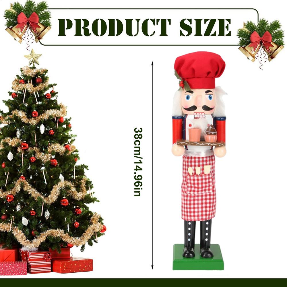 Nutcrackers Figures Wooden Nutcracker Sculpture Christmas Figurine For Holiday Home Table Centerpiece Winter Celebration Party