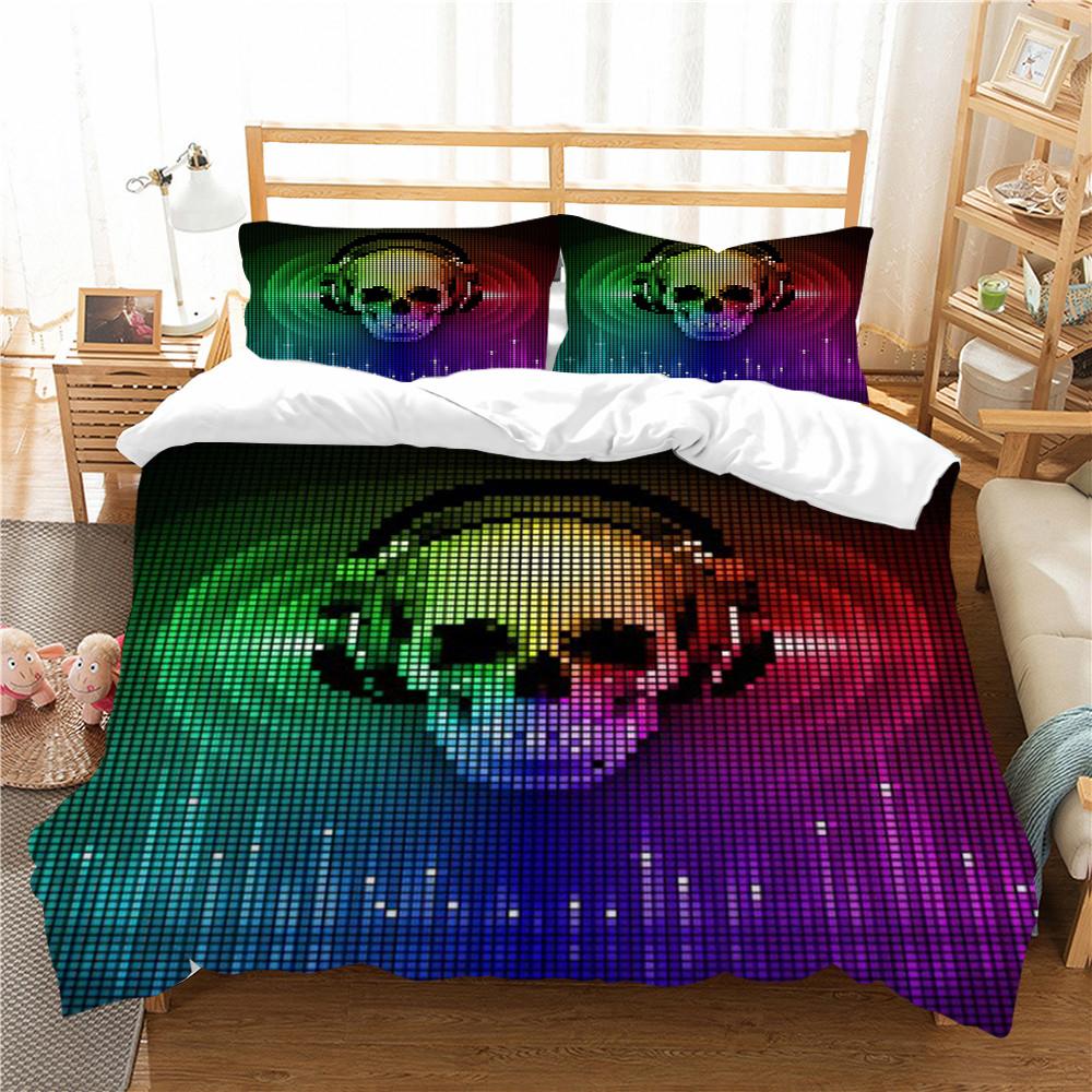 Home Bed Clothes 3D Skull Printing Duvet Cover Set Superior Bedding Cover Suit Single Double Size Bed Set Polyester Pillowcase