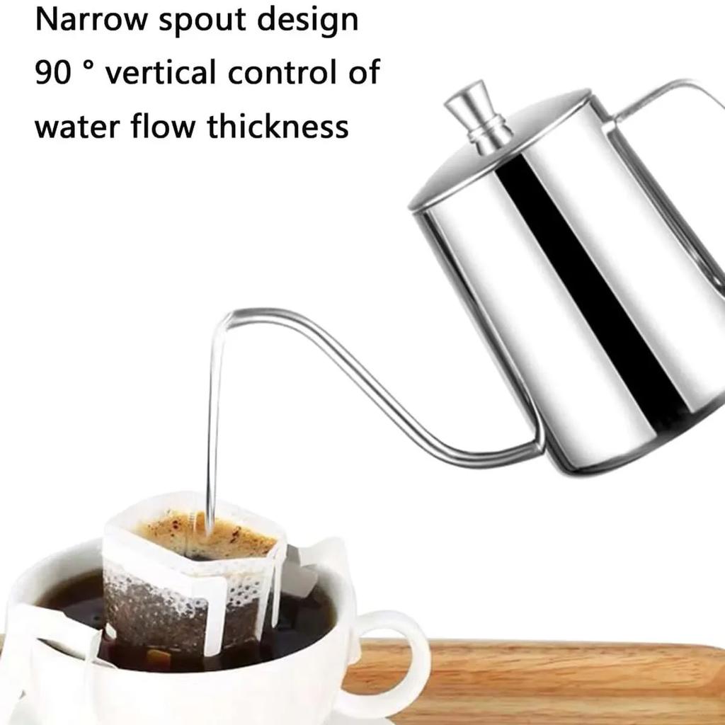 Stainless Steel Pour-over Coffee Maker Hanging Ear Hand Brewing Pot Household Long-spout Fine Mouth Kettle Drip Kettle Long Pot