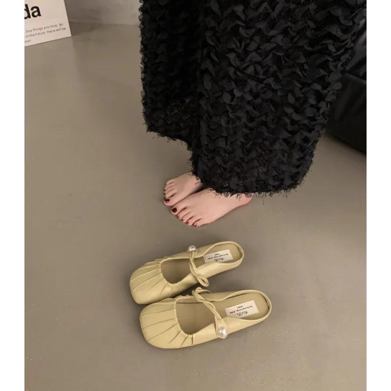 

Повседневные однотонные туфли на низком каблуке для женщин 2024 года, новинка, горячая распродажа, летняя женская обувь Baotou, туфли на плоской подошве из резины и искусственной кожи с круглым носком 40 хаки