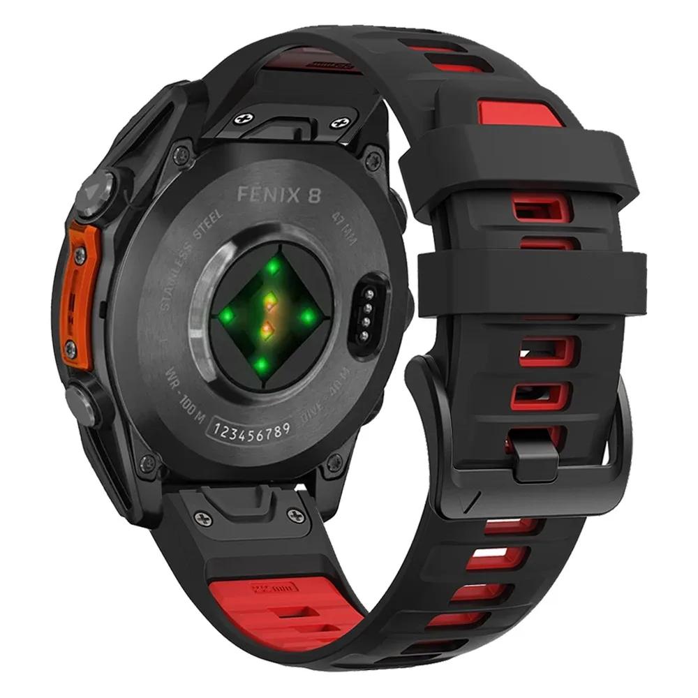 QuickFit 26mm 22mm 20mm Two Tone Silicone Strap for Garmin Fenix 8 E 7X 7 7S Pro 6X 6 6S Pro 5X 5S 5 Plus Bracelet  Band