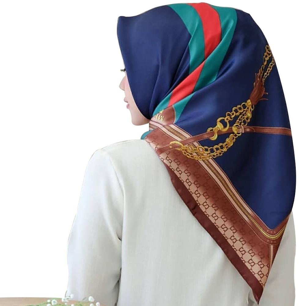Women Fashion Vivid Color Muslim Style Smooth Scarf