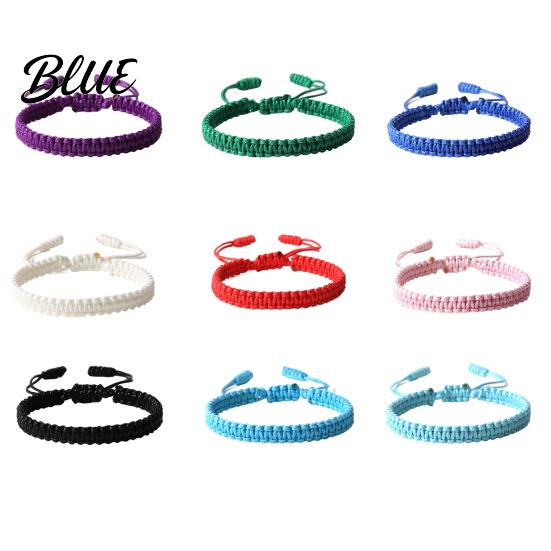 Gender-neutral Bracelet Unisex Hand Rope Adjustable Handmade Braided Solid Color