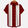 Step Into Shrimp Skin Hot Sale Men's Striped Contrast Color Hawaiian Beach Vacation Printed Short Sleeve Shirt
