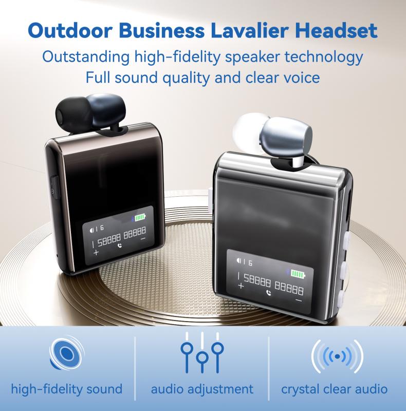 K89/K75 Lavalier Business Bluetooth 5.4 Căști Wireless Vorbire/Muzică 20H Afișaj Digital LCD Căști HIFI Cu Microfon Anulare Zgomot