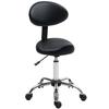 Rolling Stool Height-Adjustable with Backrest, Swivel Stool 83-98 Cm, Work Stool, 360 Degrees Rotating, for Office, Salon