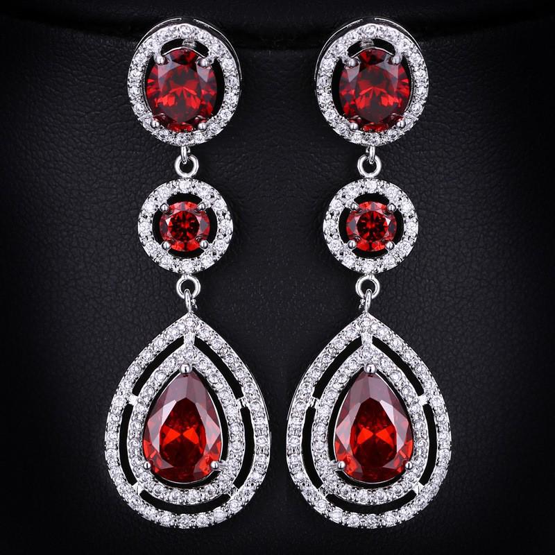 New Korean-Style Heavy Zirconia Long Tassel Water Drop Earrings