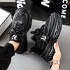 Summer Men's Shoes New Breathable Mesh Sports Shoes Men's Trend Versatile Thick Sole Heightening Casual Black Shoes
