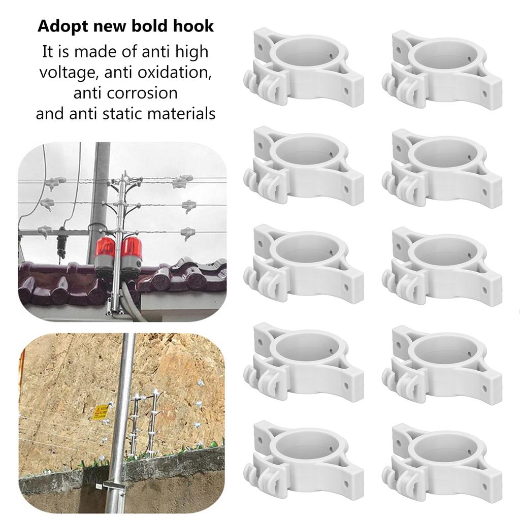 50pcs Electric Fence Insulators Pulse Electric Fence Terminal Rod Insulators with 3.2cm Hole for Farm
