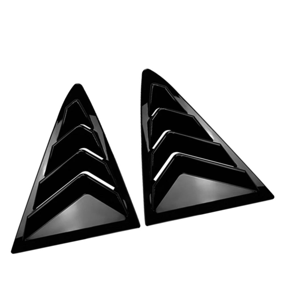 Pair Rear Window Louvers Car Vent Side Window Louvers Vent for Ford Fiesta MK8 2018 -2024 Glossy Black/Carbon Fiber Black