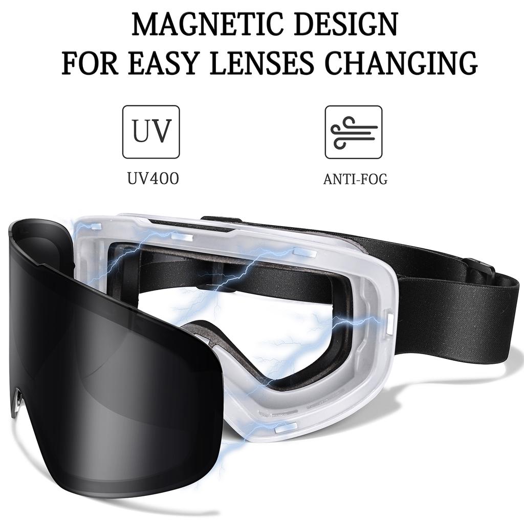 Magnetic Ski Sunglasses for Men And Women UV400 Anti-Fog Snowboard Eyewear Winter Outdoor Sports Charisma Christmas Gifts