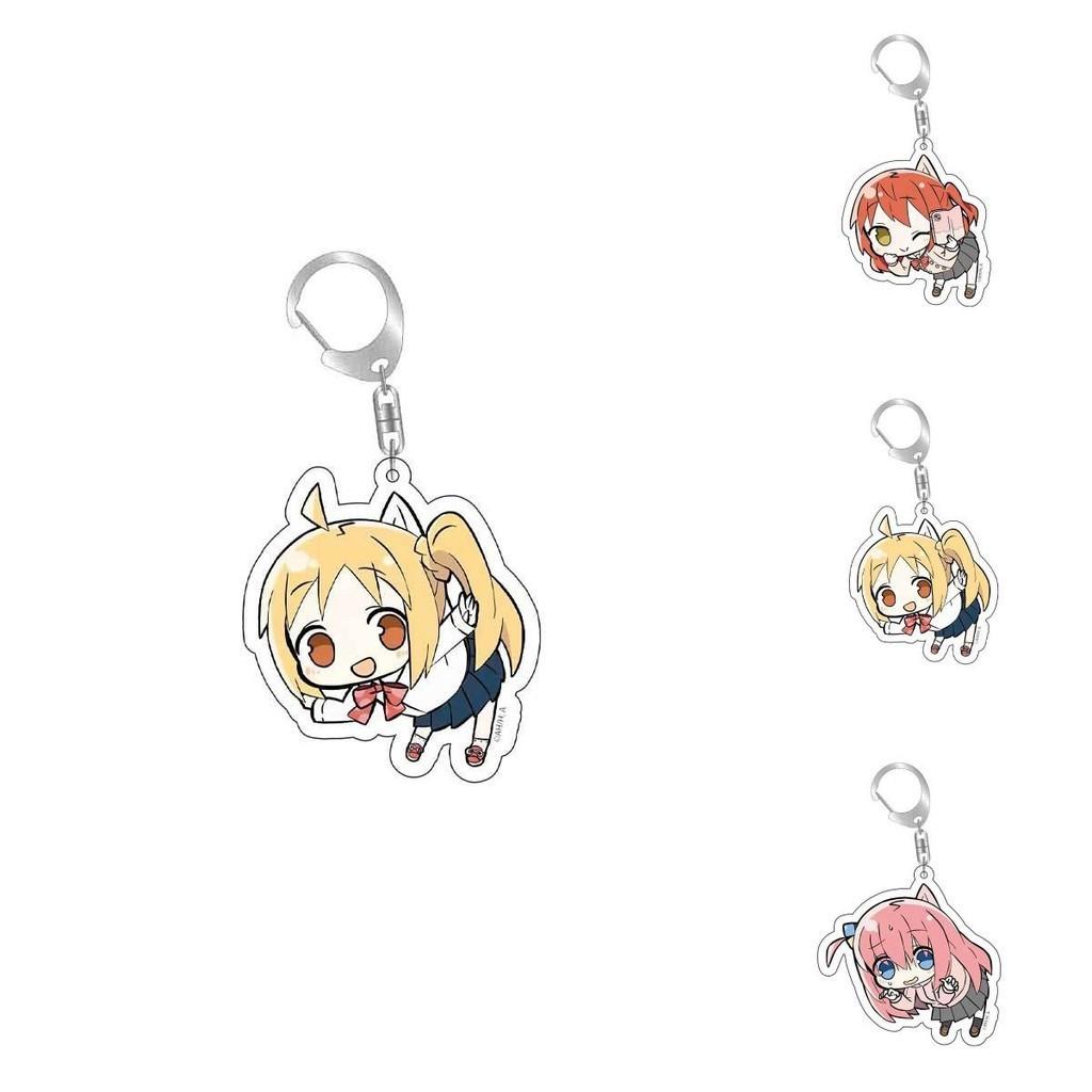 Unique Cartoon Character Printed Acrylic Keychain With Bag Pendant Accessories