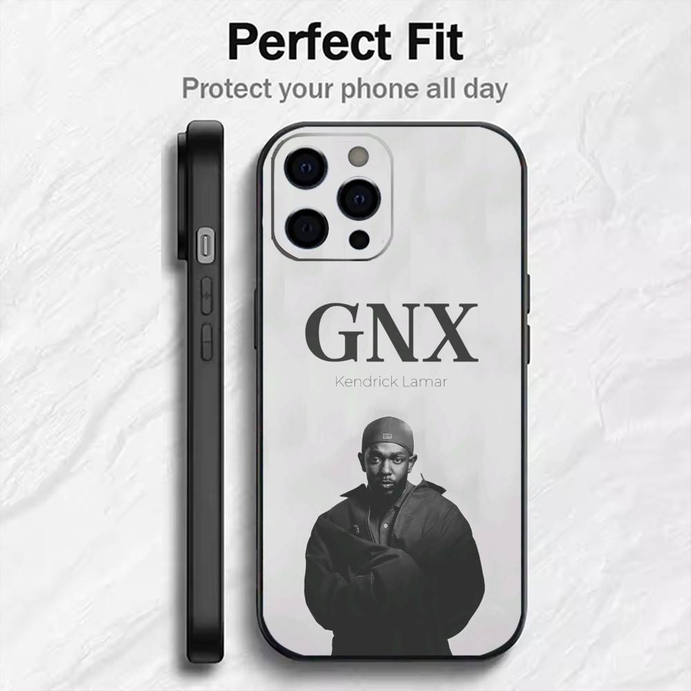 K.Dot-K-Kendrick L-Lamar Phone Case For iPhone17,16,15,14,13,12 Plus,Max Soft Silicone Black Cover