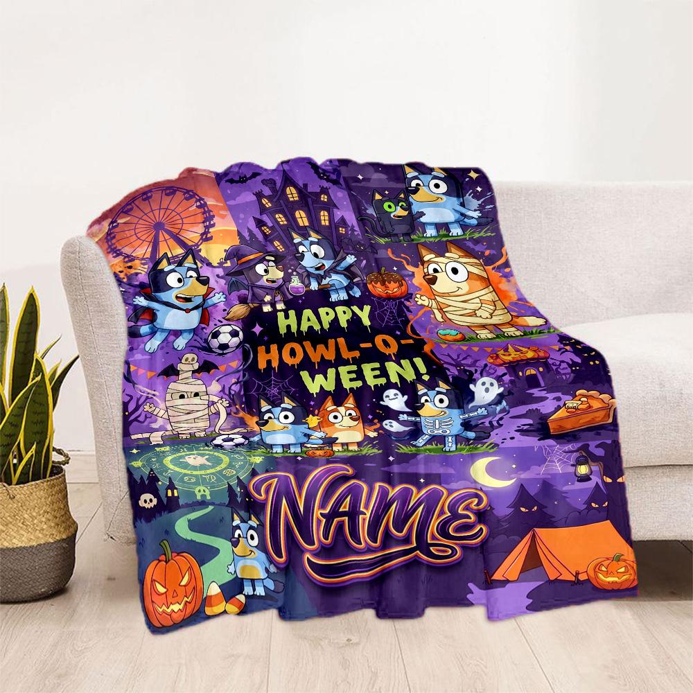 Bluey Soccer Adventure Personalized Name Blanket Throw Personalized Blanket Comfortable for Office Chair Picnics Chair Office for All Occasions