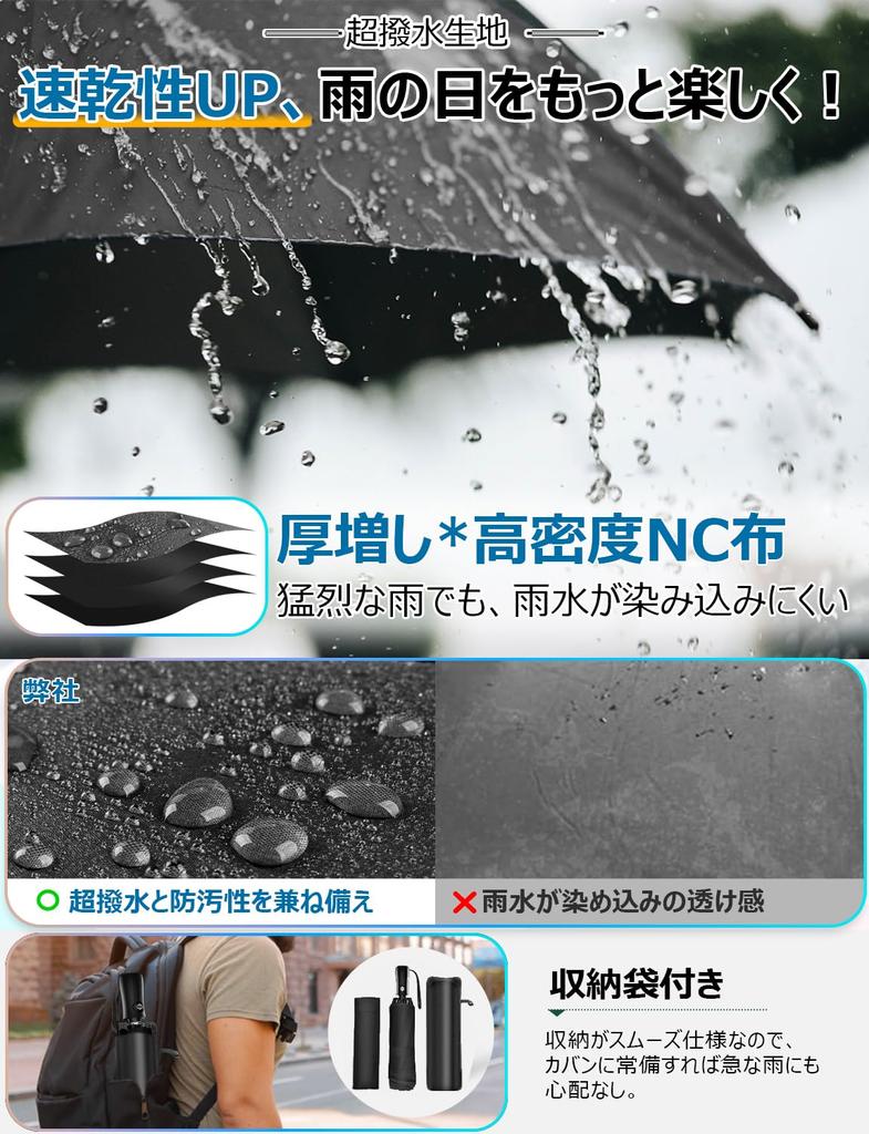 Reinforced Folding Umbrella with Automatic Reverse Sun Heat UV Rain or Perfect for Rainy Typhoon Heavy Rain Storage Pouch Included Extra-Large, 12-Rib