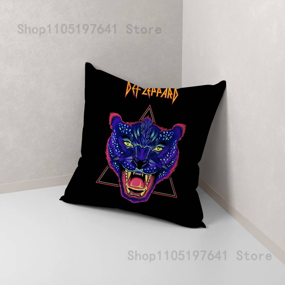 Band D-Def Leppard Pillow Case For Sofa Decor Car Office Room Printing Cushion Cover Decorations and Protector