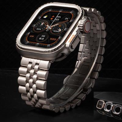 Luxus-Titanband für Apple Watch Ultra 49mm Serie 10 46mm Titan Orange Armband+Gehäuse für Apple10 9 8 7 6 5 SE Uhr 45/44mm