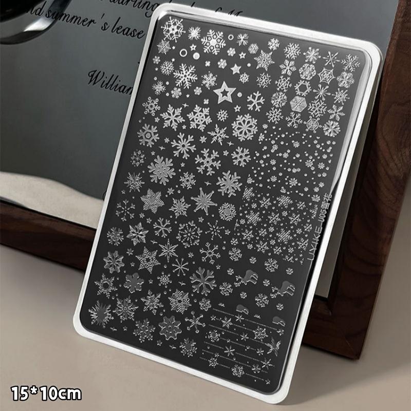 New Year Winter Nail Stamping Plates Snowflakes Elk Nail Art Stamping Plate Vintage Mandala Floral Nails Stencil Diy Wedding Man