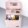 Large Capacity Cosmetic Box Pu Leather Waterproof Make-Up Case Lipstick Jewelry Organize Storage Multifunctional Box With Mirror