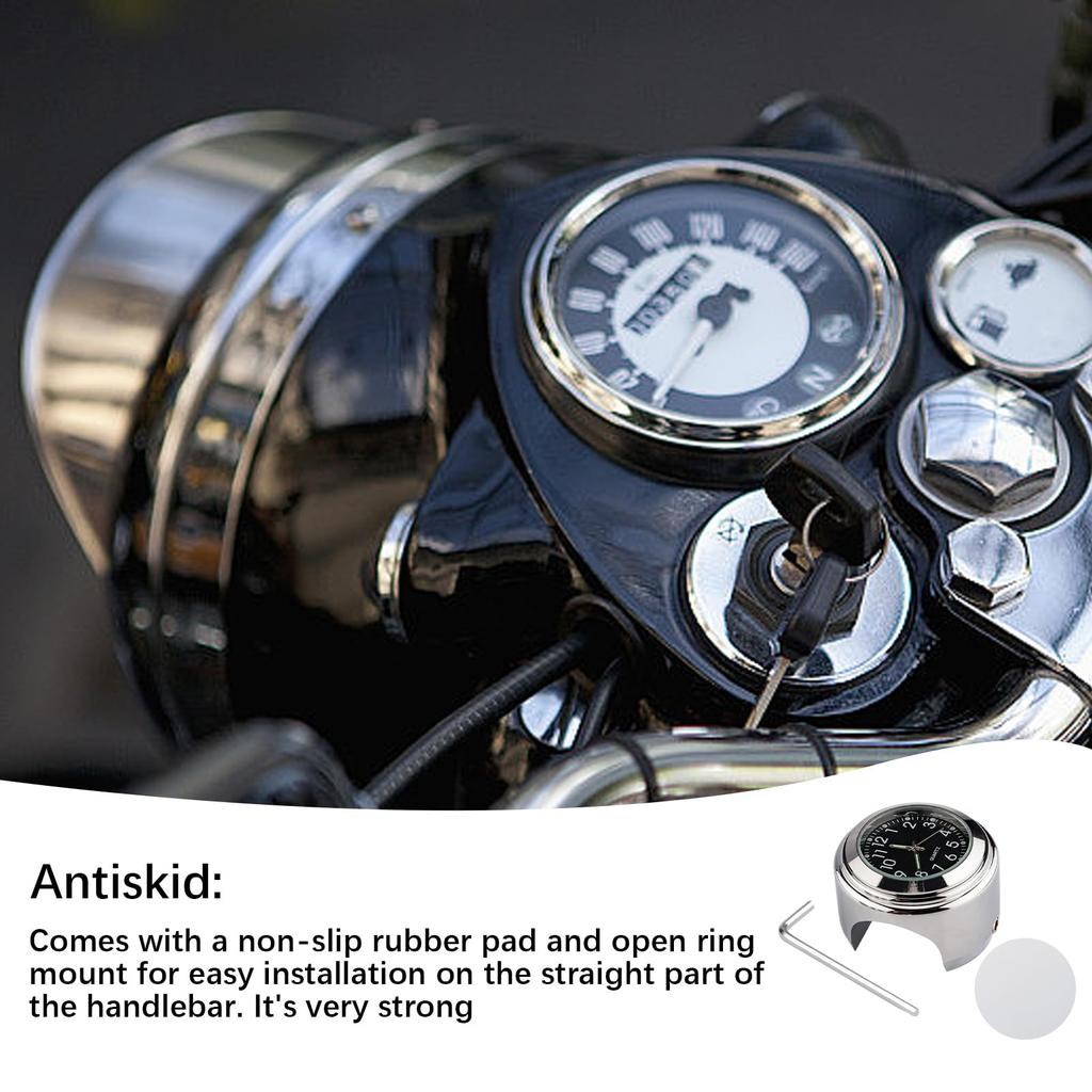 Dial Bike Clock, Bicycle Handlebar Clock, Waterproof Clock with , Glow in the Dark
