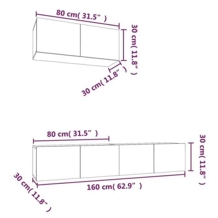 VidaXL TV Furniture Set 3 Pcs Sonoma Oak Engineered Wood 3114472
