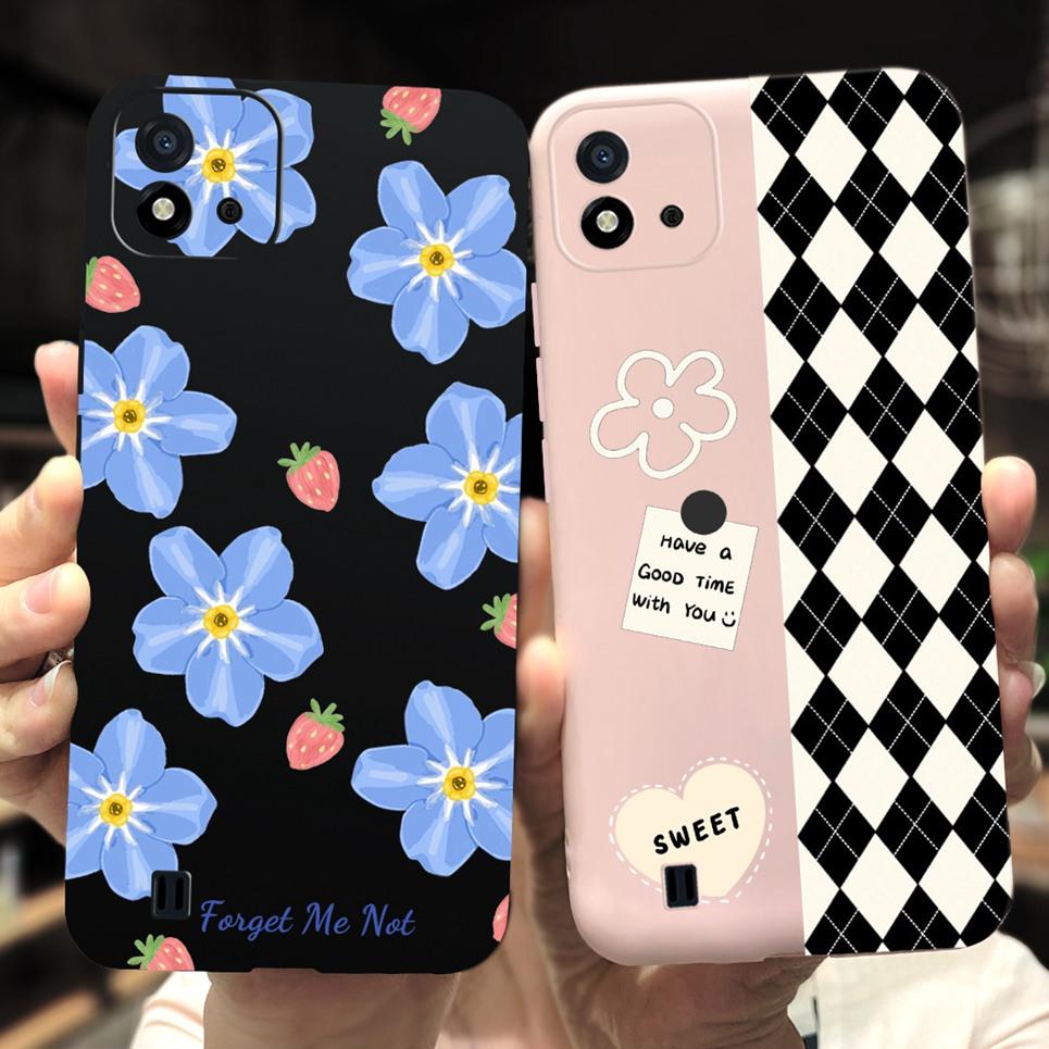 Für Hülle Realme C11 2021 RMX3231 Case Schale Kuh Leopardenmuster Farbblock Gehäuse Tasche Auf RealmeC11 C 11 2021 Fundas Coques Weich