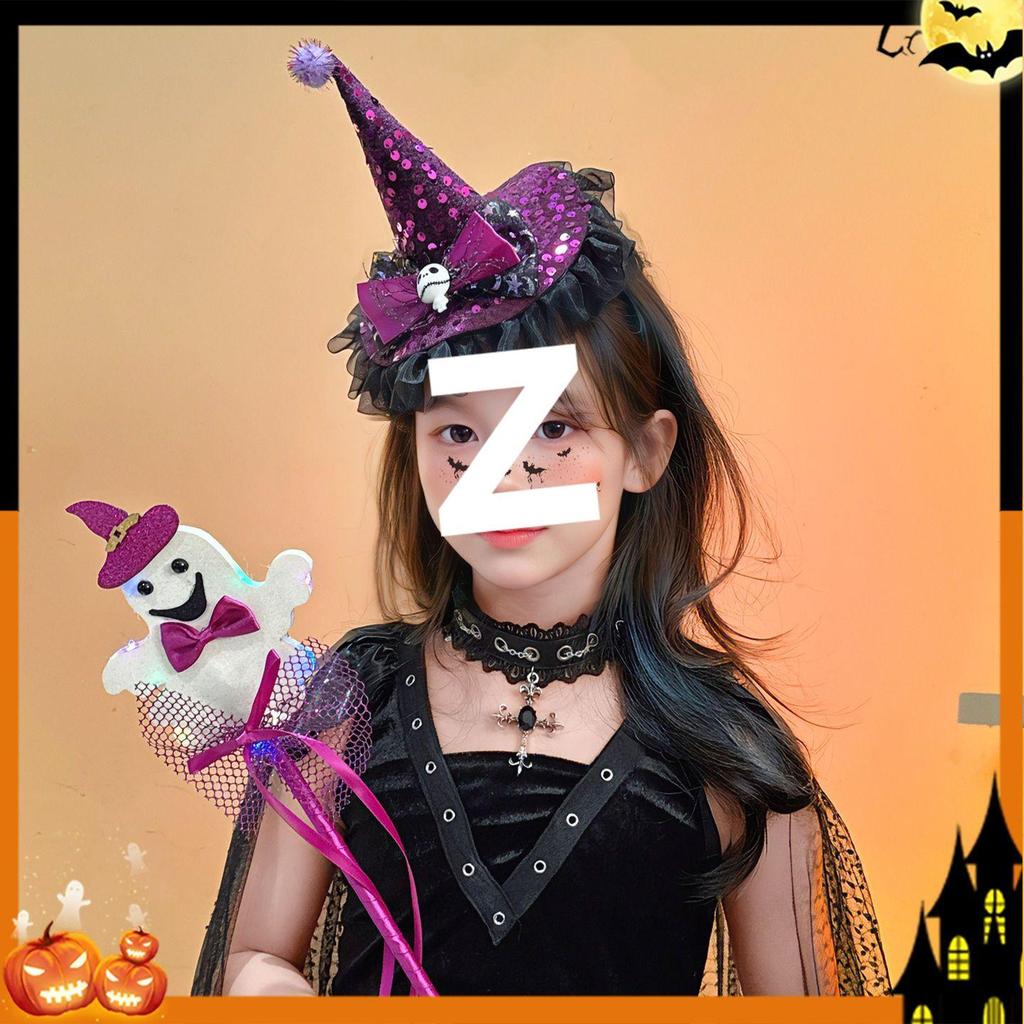 Kids' Halloween Ghost & Witch Hat Hairband - Cute & Funny Hair Accessory