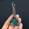Guitar Malachite Handmade Copper Wire Wrap Jewelry Pendant 4.33 M0u90