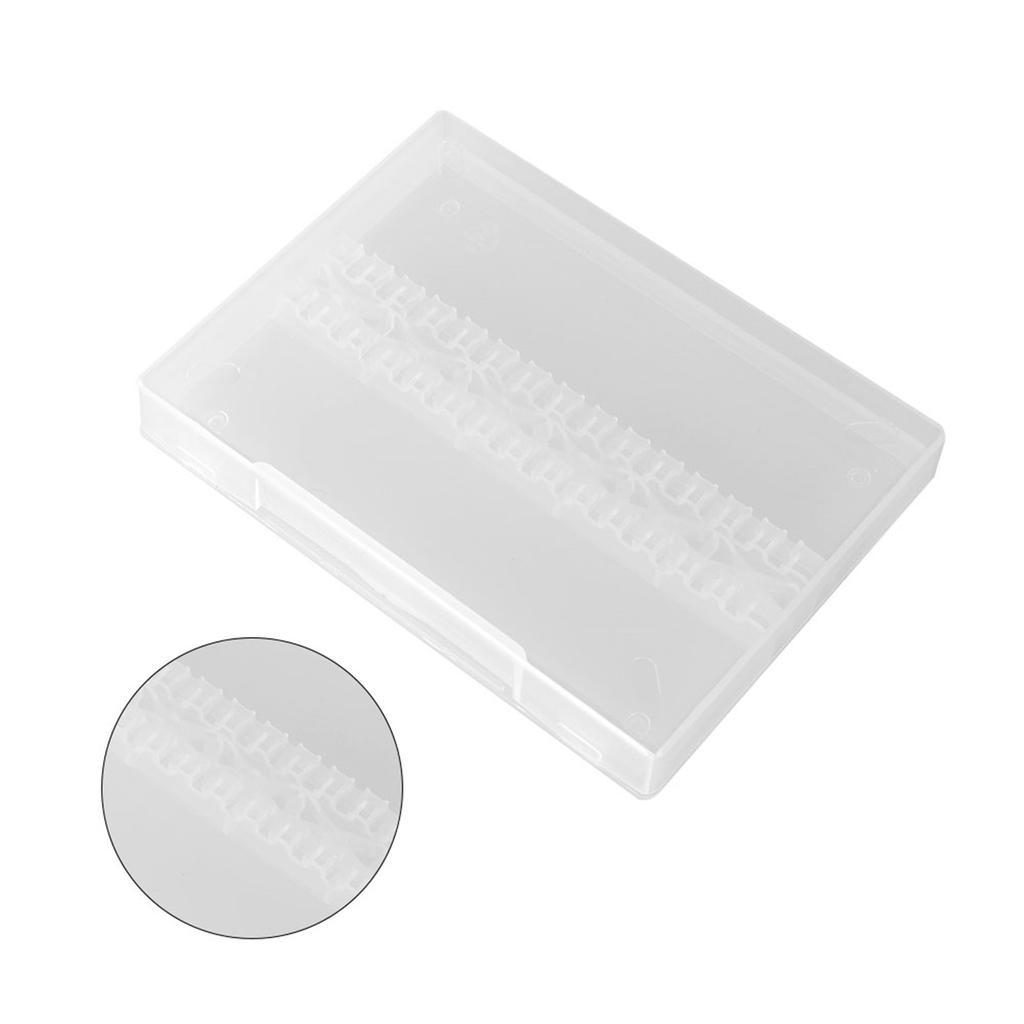 Boîte de rangement transparente pour forets de polissage et de meulage, 14 trous, professionnelle, pour nail art