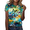 Fashion Women's Crew Neck T-Shirt Crew Neck Short Sleeve 3D Color Printing