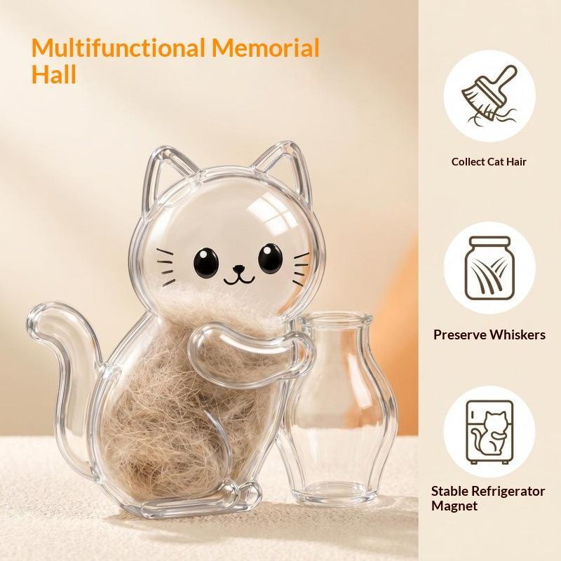 Transparent Cat Hair Storage Refrigerator Pet Fur Keepsake Capsule Diy Souvenirs Cat Whiskers Collector Fridge Magnet