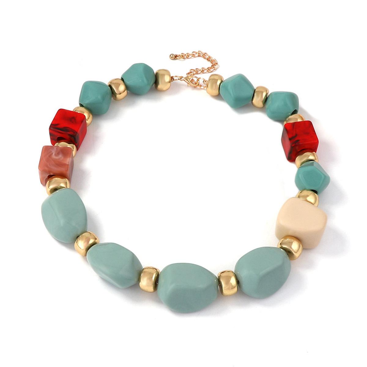 Европейский и американский простой модный универсальный повседневный нерегулярный геометрический бусины CCB преувеличенный ожерелье женское ожерелье аксессуары