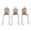 Halloween Resin Statues - See/Speak/Hear No Evil Skeleton Figurines Realistic Skull Decor for Bookshelf & Table Edge Ornament