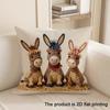 Horse Dog Owl Giraffe Embroidered Style Printed Pillow Cover Plush Polyester Cushion Case 2D Flat Printing Pillowcase Home Decor