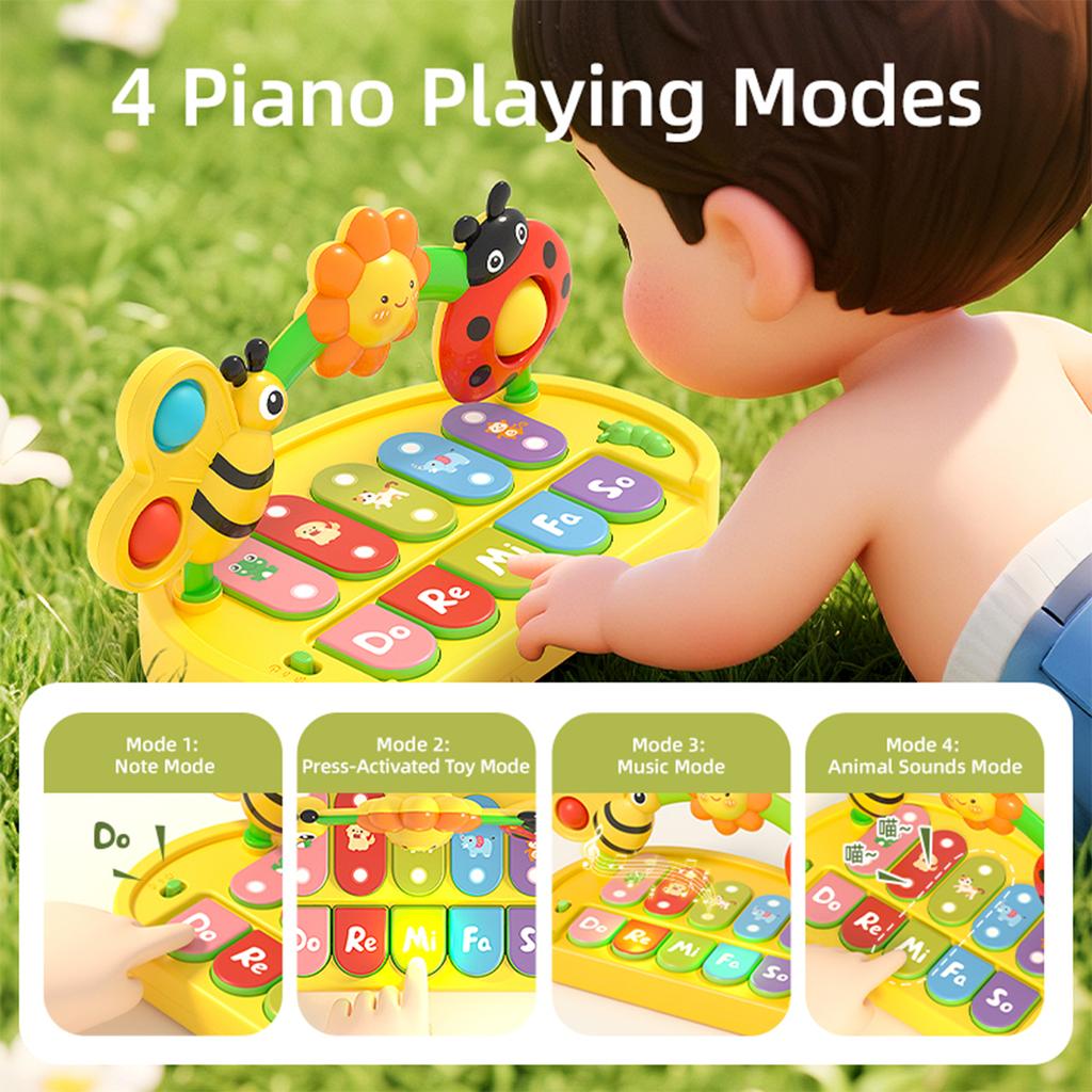 Baby Colorful Insect Musical Instrument - Baby Early Education Smart Electronic Piano Toy for Boys and Girls